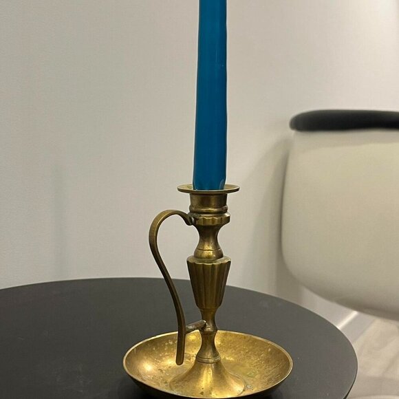 Elegant Brass Candle Holder Classic Vintage Decor Piece - Picture 1 of 2